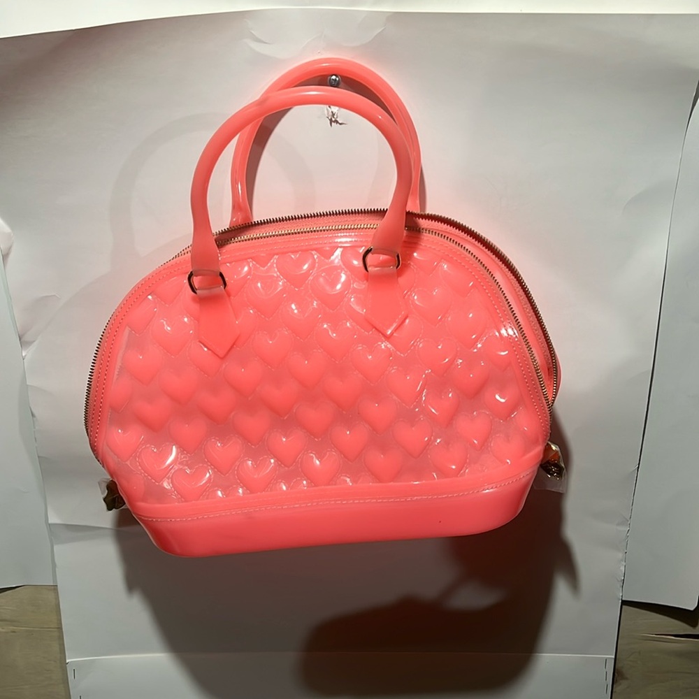 NWT Cute Betsey Johnson pink quilted hearts jelly